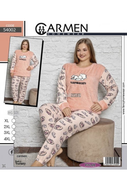 Piżama ciepło polar damska Turecka (XL-4XL) 54002