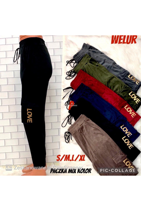 Spodnie damskie dresowe welur (S-XL) CH866