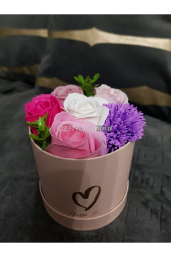 Flower box mydlane róże 9146