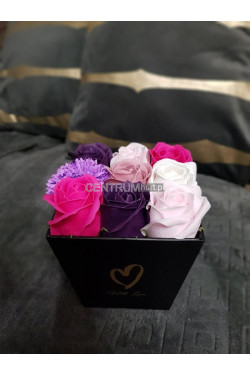 Flower box mydlane róże 9148