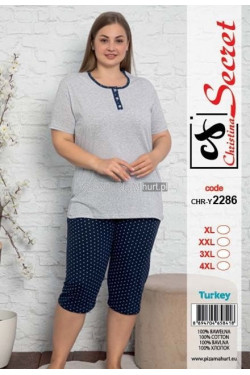 Piżama damska Turecka (XL-4XL) Y2286