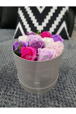 Flower box z pachnących róż mydlanych 7898
