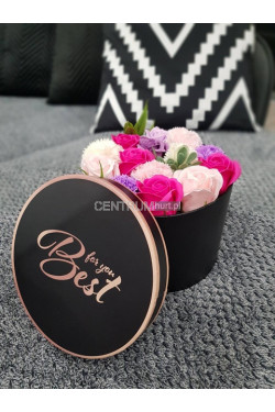 Flower box z pachnących róż mydlanych 7900