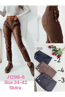 Spodnie skórzane damskie (34-42) J1298-6