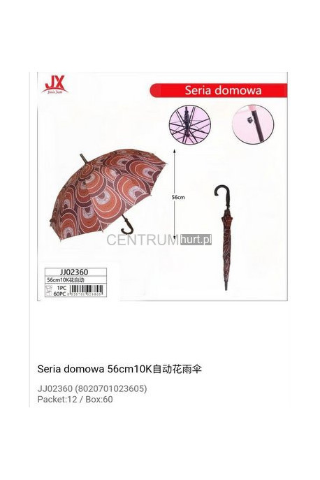 Parasol laska czarny 68 cm 10 drutów 02359