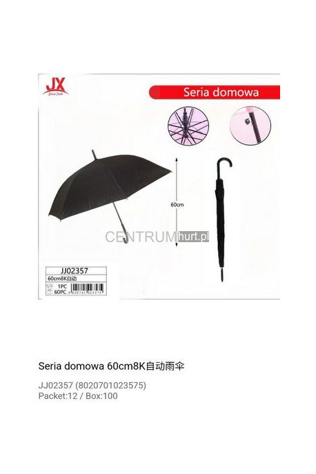 Parasol laska czarny 68 cm 10 drutów 02359