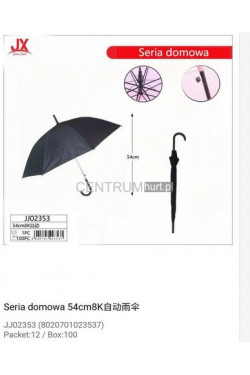 Parasol laska czarny 60 cm 8 drutów 02357