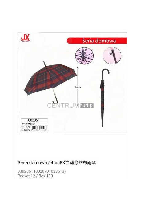 Parasol laska czarny 54 cm 8 drutów 02353