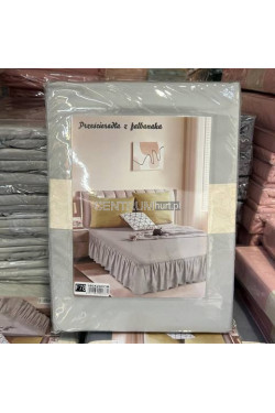 Prześcieradło z falbanką 180 X 200 POPIEL