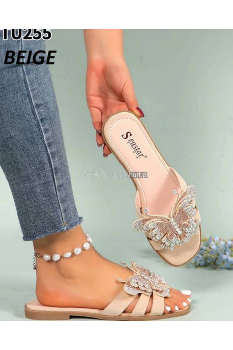 Klapki damskie TU255 beige