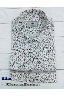 Koszula męska długi rękaw SLIM Turecka (M-3XL) B1017