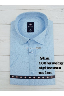 Koszula męska krótka rękaw SLIM Turecka (M-2XL) B1096