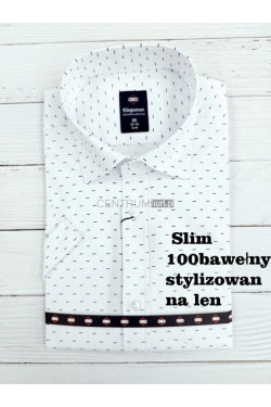 Koszula męska krótka rękaw SLIM Turecka (M-2XL) B1097