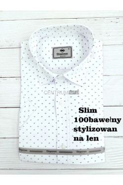 Koszula męska krótka rękaw SLIM Turecka (M-2XL) B1102