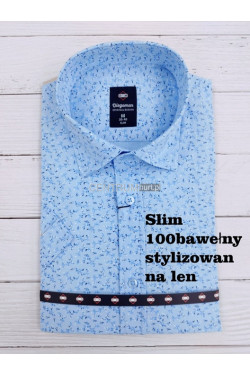 Koszula męska krótka rękaw SLIM Turecka (M-2XL) B1104