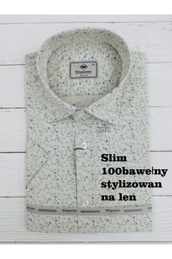 Koszula męska krótka rękaw SLIM Turecka (M-2XL) B1107