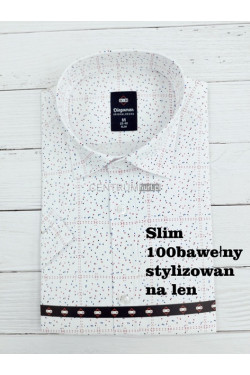 Koszula męska krótka rękaw SLIM Turecka (M-2XL) B1108
