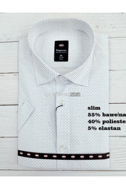 Koszula męska krótka rękaw SLIM Turecka (M-2XL) B1117
