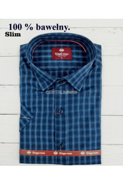 Koszula męska krótka rękaw SLIM Turecka (M-2XL) B1150