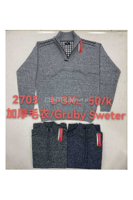 Sweter męski OCIEPLANY (L-3 XL) 2706