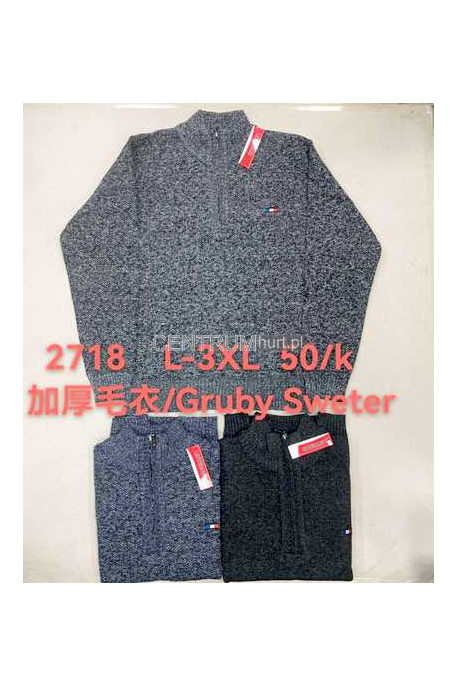 Sweter ROZPINANY NA ZAMEK OCIEPLANY (L-3 XL) 2812