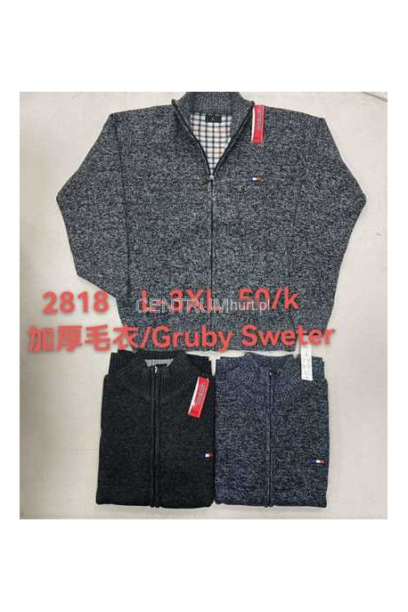 Sweter ROZPINANY NA ZAMEK OCIEPLANY (L-3 XL) 2812