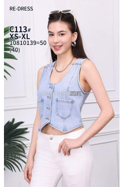 Kamizelka jeansowa damska (XS-XL) C113