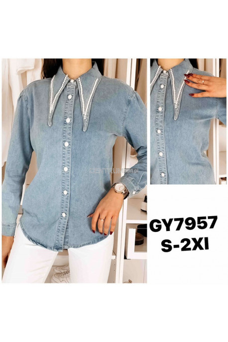 Koszula jeansowa damska (XS-XL) 42