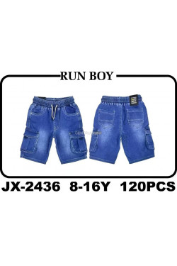 Spodenki jeansowe chłopięce (8-16) JX-2436