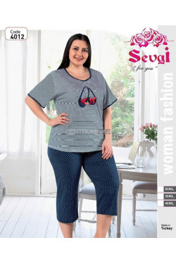 Piżama damska Turecka (2XL-4XL) 4012