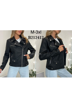 Kurtki skórzane damskie (M-3XL) 2412