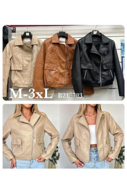 Kurtki skórzane damskie (M-3XL) 3703