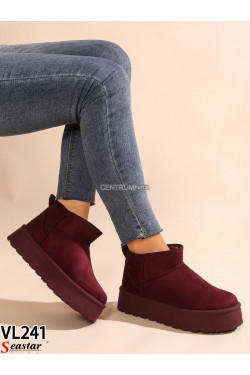 Buty damskie zimowe(36-41) VL241 Burgundy