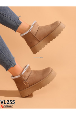 Buty damskie zimowe(36-41) VL255 Camel