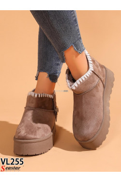 Buty damskie zimowe(36-41) VL255 Dark Beige