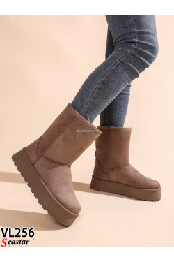 Buty damskie zimowe(36-41) VL256 Dark beige