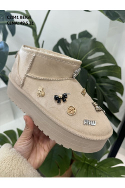 Buty damskie zimowe(36-41) C2041 Beige