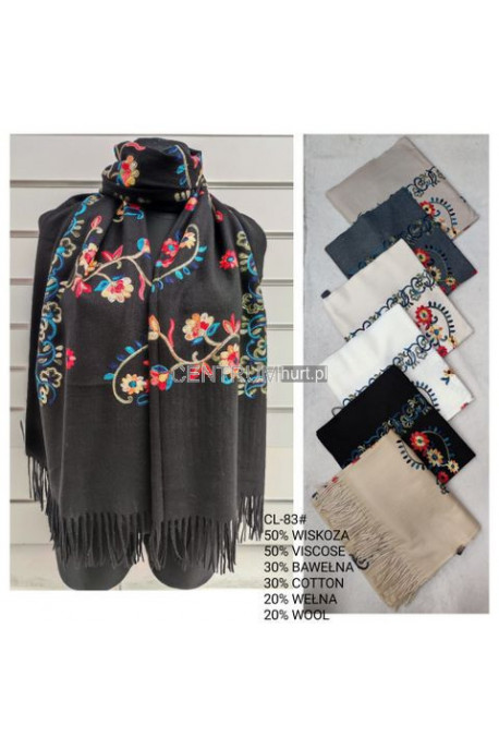 szal damski piękny haft CL-83