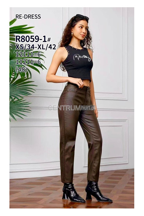 Spodnie skórzane damskie (XS-XL) W1058-10
