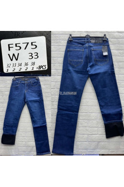 Jeansy męskie ocieplane (32-38) F575