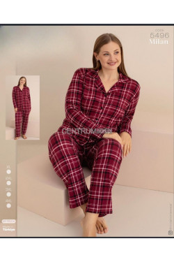 Piżama damska welur Turecka (XL-4XL) 5496