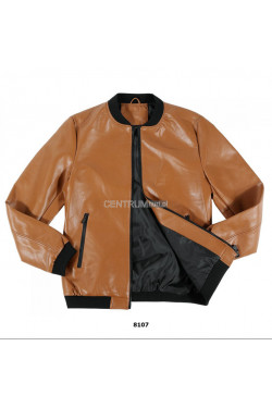 Kurtka skórzana męska (M-2XL) 8107BROWN