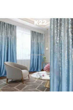 Zaslona welurowa niebieska (145X250cm) 2762