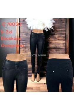 Spodnie skórzane damskie ocieplane (S-2XL) C78050