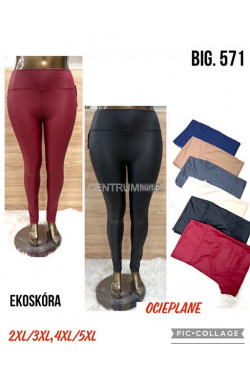 Spodnie skórzane damskie ocieplane (2XL-5XL) BIG571