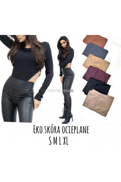 Spodnie skórzane damskie ocieplane (S-XL) 4032