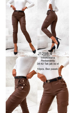 Spodnie skórzane damskie (34-42) J1298-4