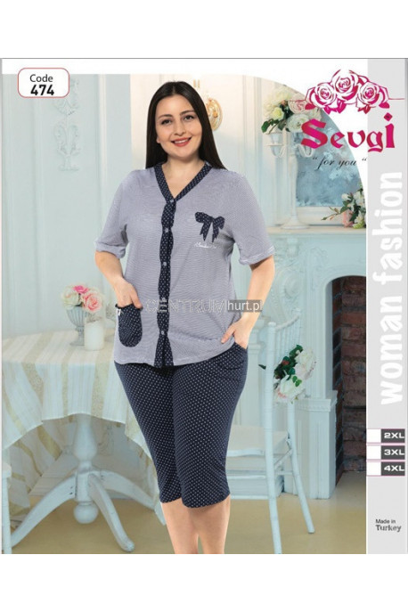 Piżama damska Turecka (2XL-4XL) 2