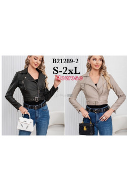 Kurtki skórzane damskie (S-2XL) B21289-2