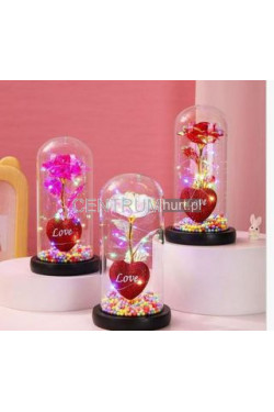 wieczna róża LED Z SERCEM 13917